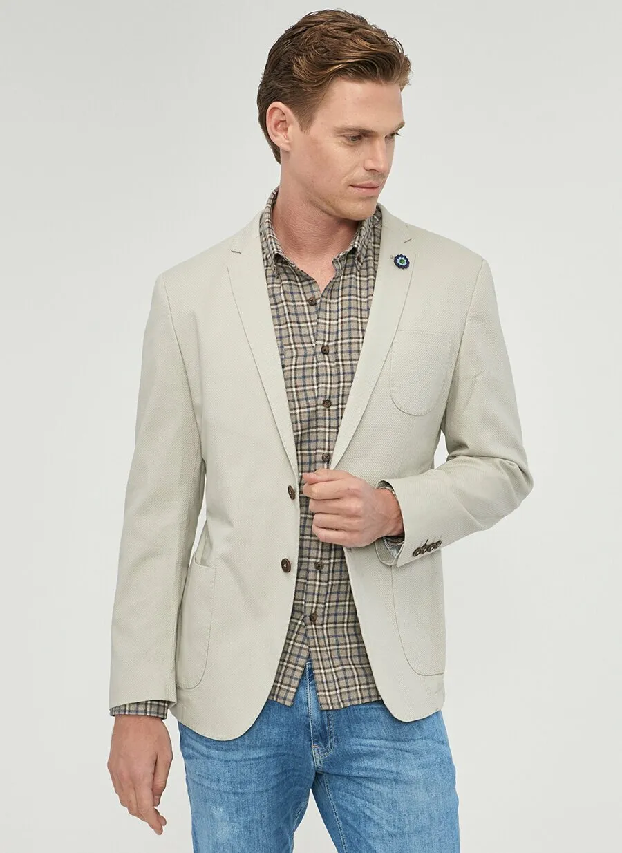 16890 Beige Slim Fit Jacket