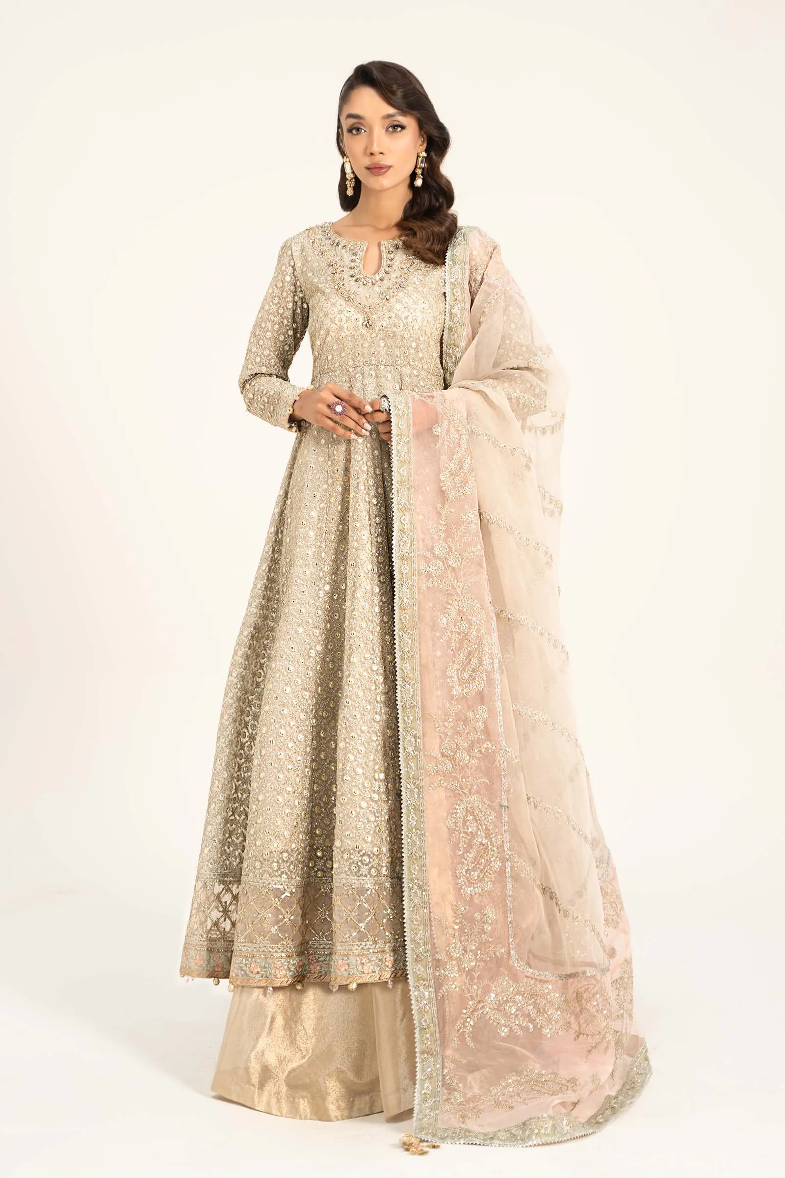 3 Piece Embroidered Organza Suit | SF-W24-07