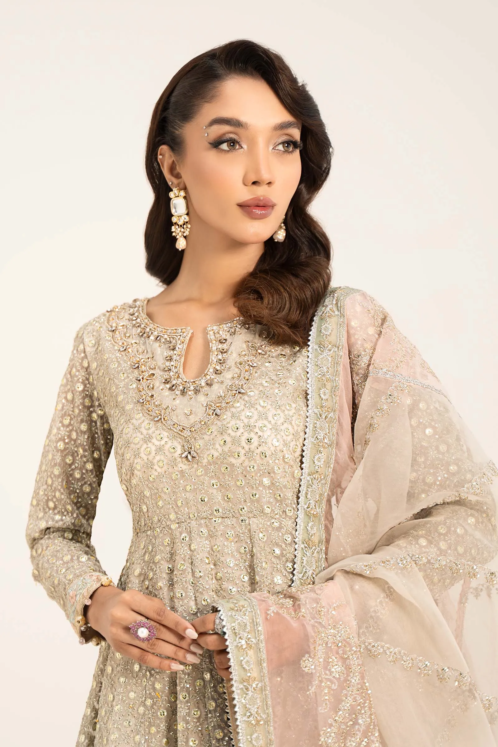 3 Piece Embroidered Organza Suit | SF-W24-07