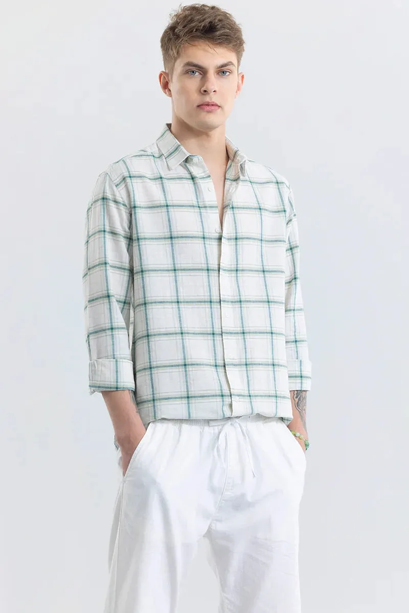 Alessia Green Checks Linen Blend Shirt