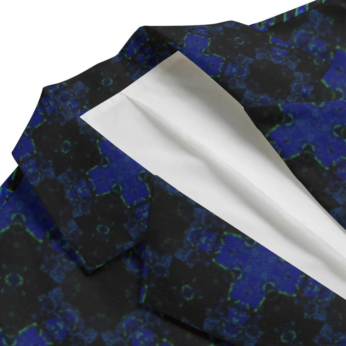 All-Over Print Men's Casual Flat Lapel Collar Blazer | 245GSM  Cotton blue/blk skull print jaxs26