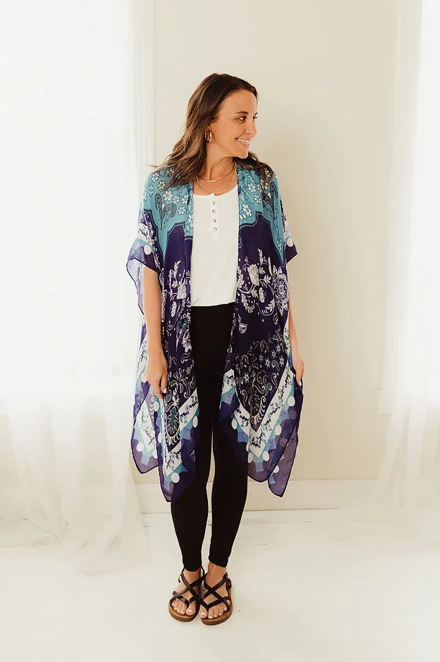 Alluring Blues Kimono