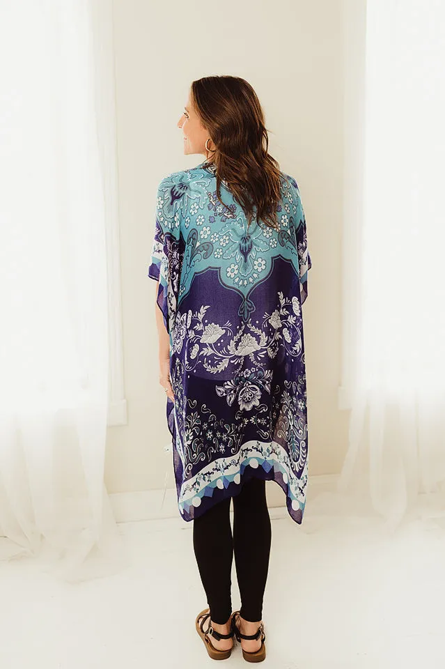 Alluring Blues Kimono