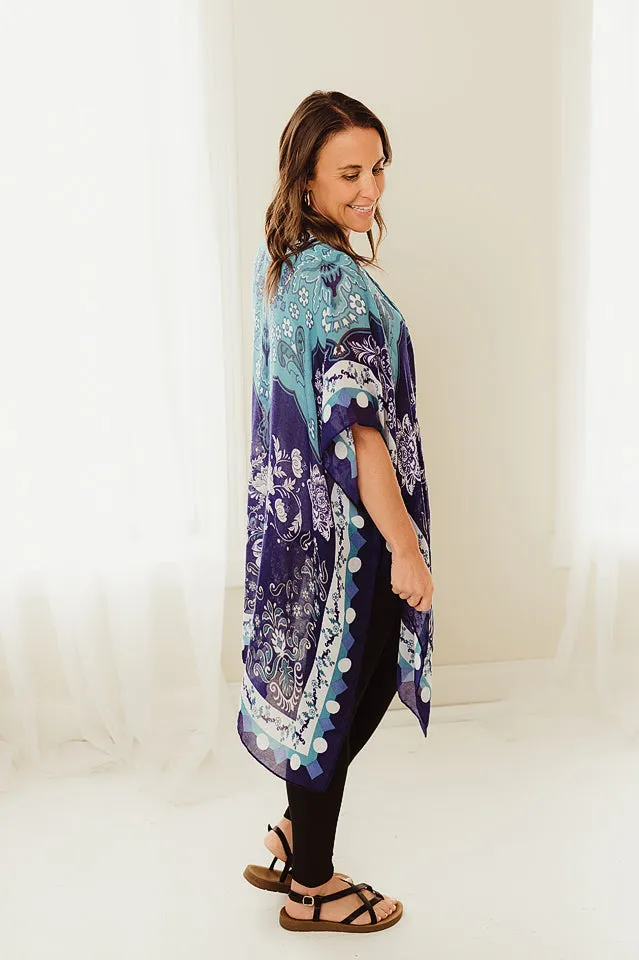 Alluring Blues Kimono