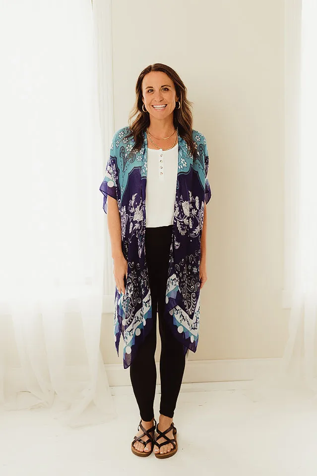 Alluring Blues Kimono