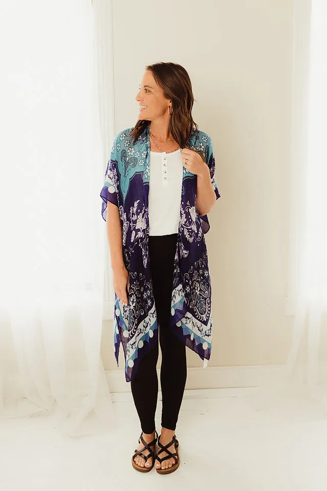 Alluring Blues Kimono