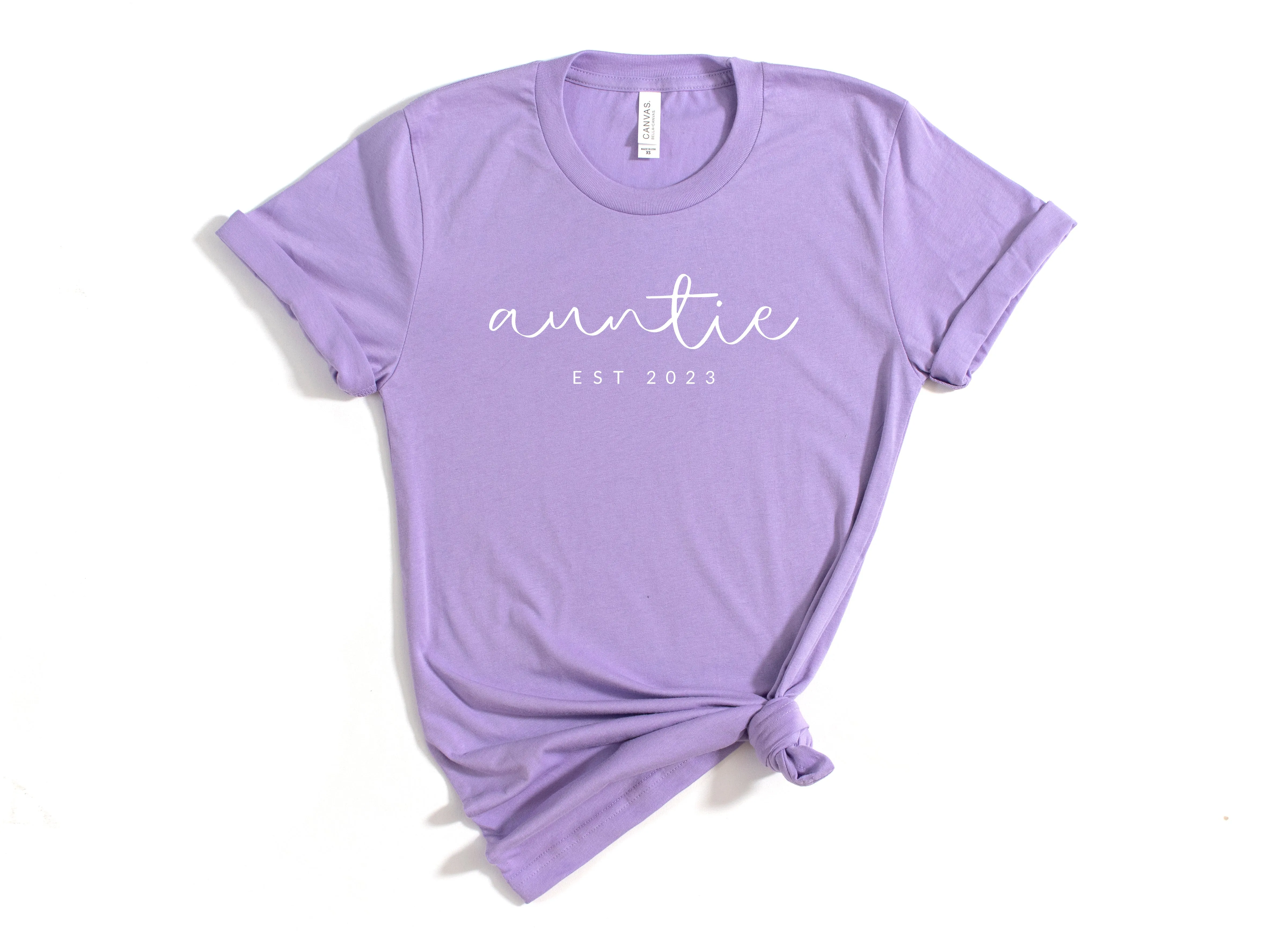 Auntie Est year Personalization Classic Soft Short Sleeve Shirt (Cursive)