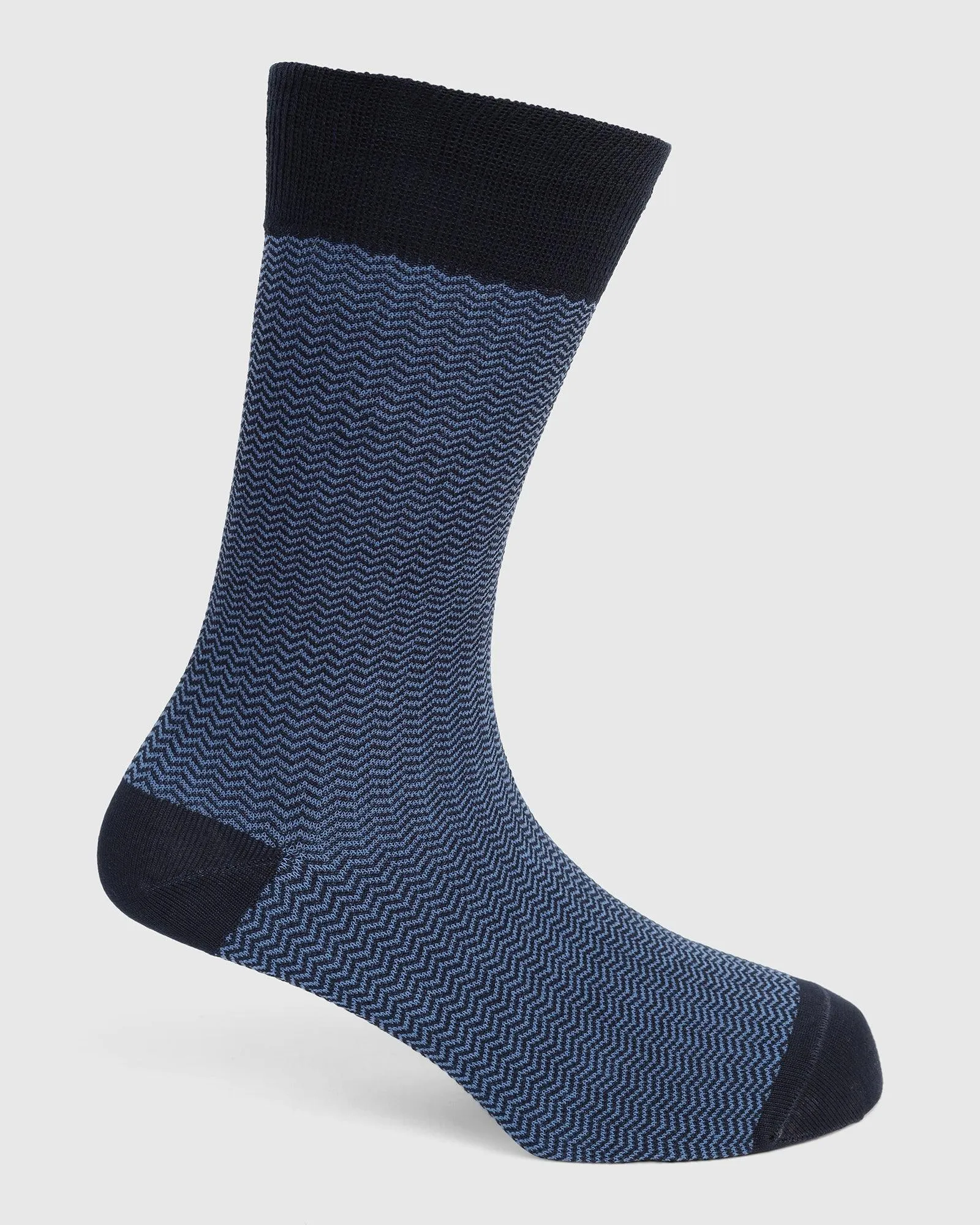 Cotton Dark Navy Printed Socks - Tusken