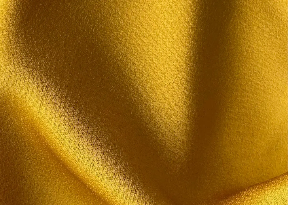 Curried Saffron Rayon Viscose Blend Crepe-Back Satin (Made in Italy)