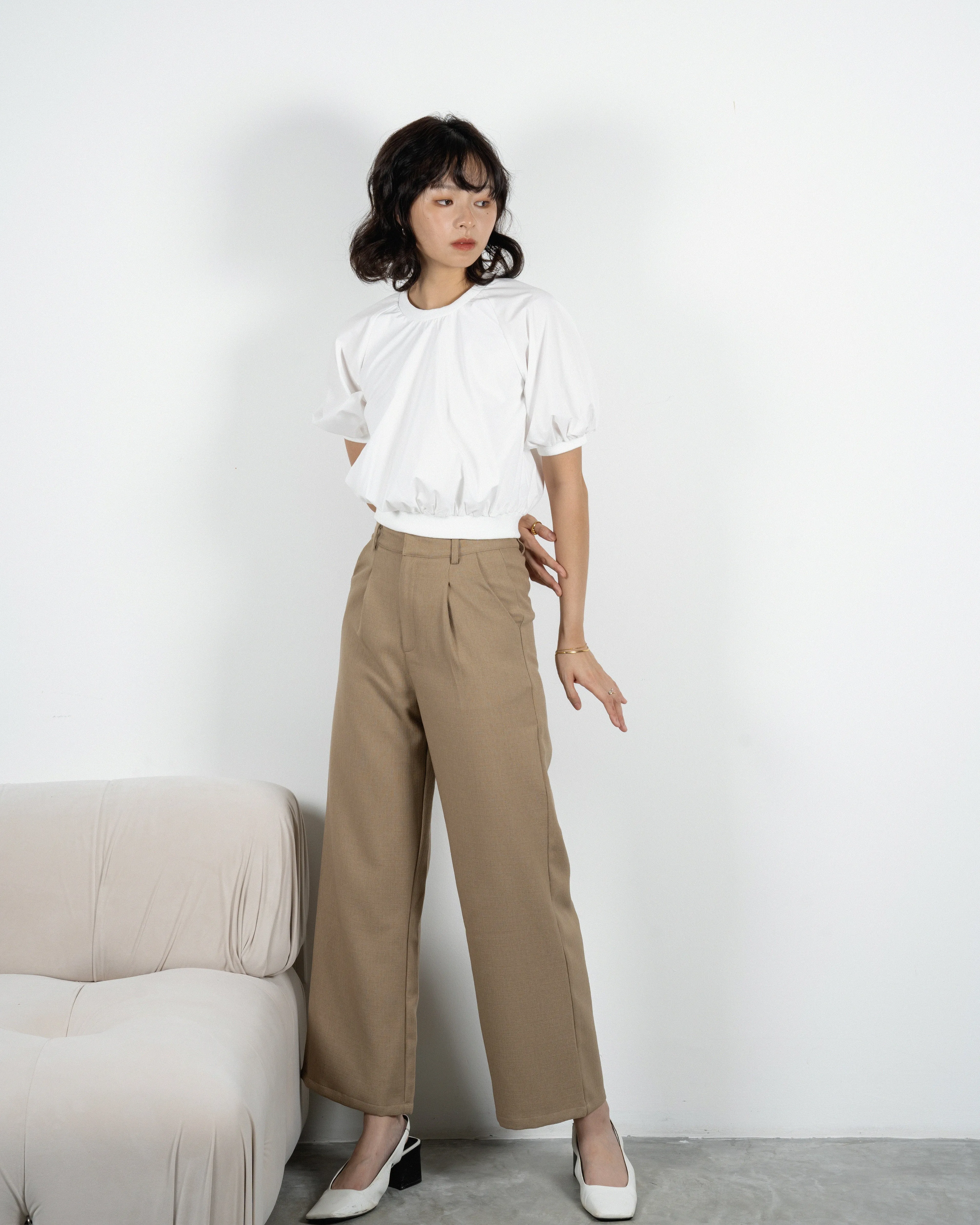 Danielle Straight Cut Trousers (Khaki)