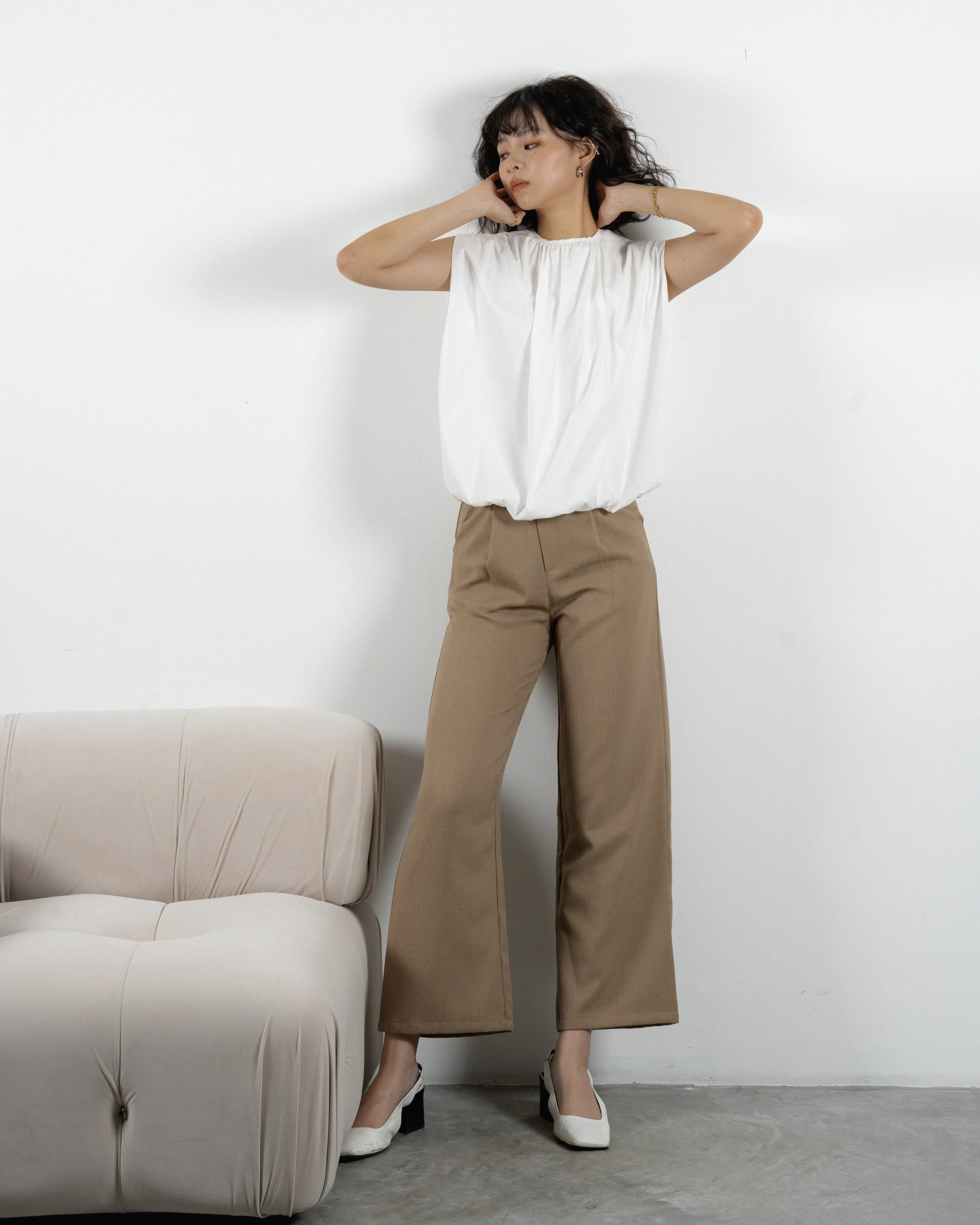 Danielle Straight Cut Trousers (Khaki)