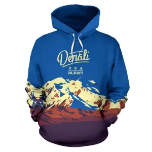 Denali Mountain All Over Print Hoodie - BN14