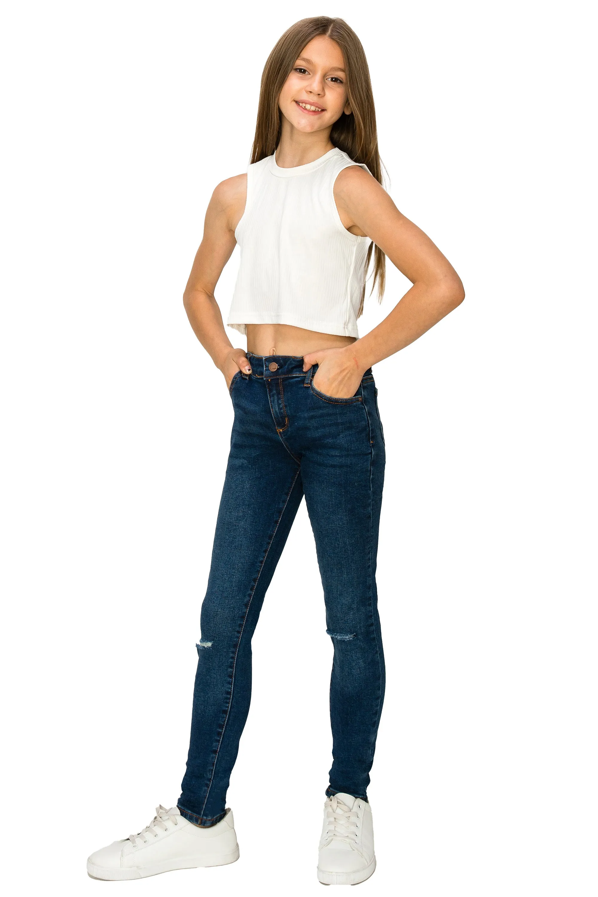 Diane - Basic Midrise Skinny With Knee Slit