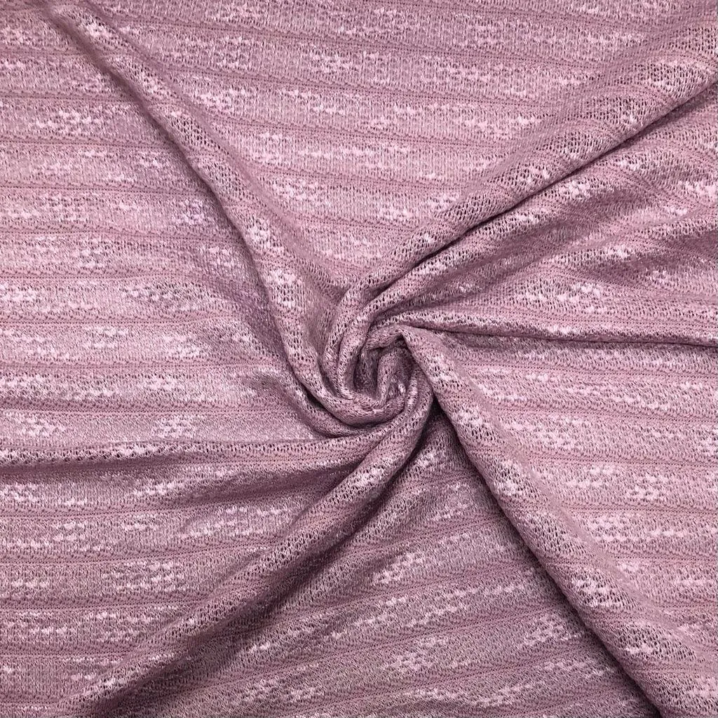 Dusky Pink Light Weight Cable Knit Fabric