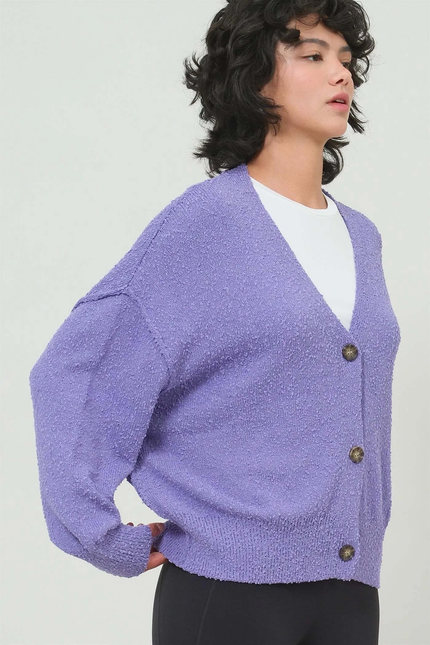 DZ25A044-Button-Up Closures Cardigan Sweater