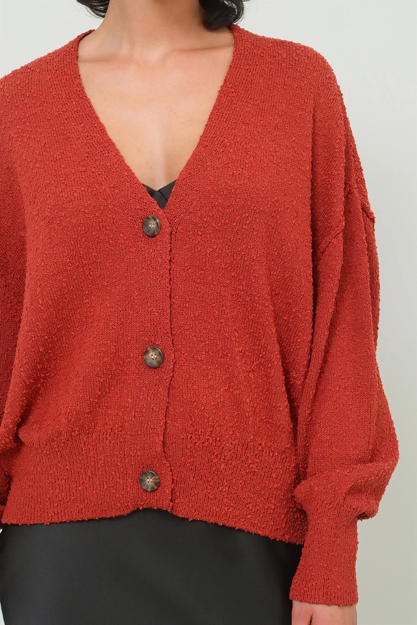 DZ25A044-Button-Up Closures Cardigan Sweater