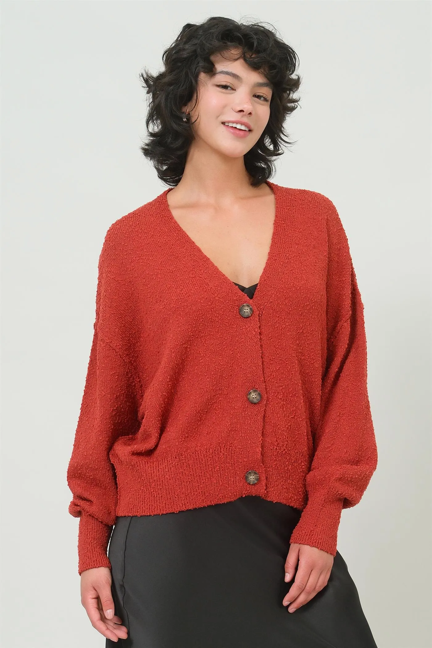 DZ25A044-Button-Up Closures Cardigan Sweater