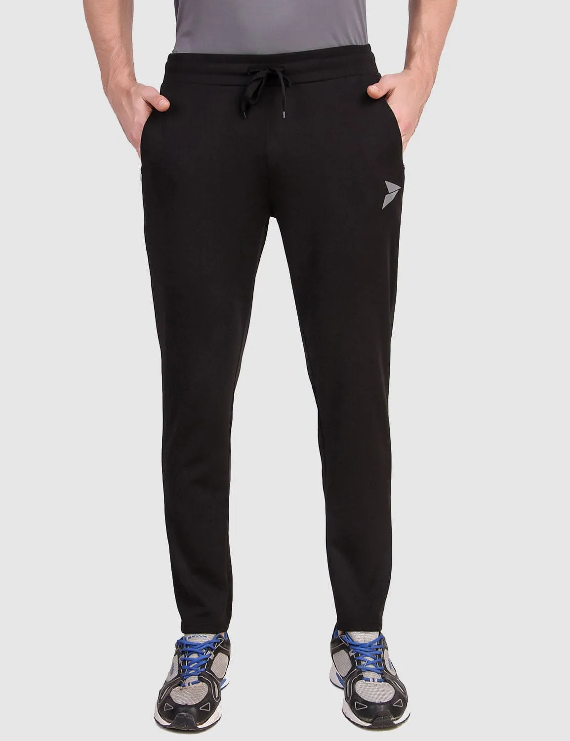 Fitinc Black Trackpant with Concealed Zipper Pockets