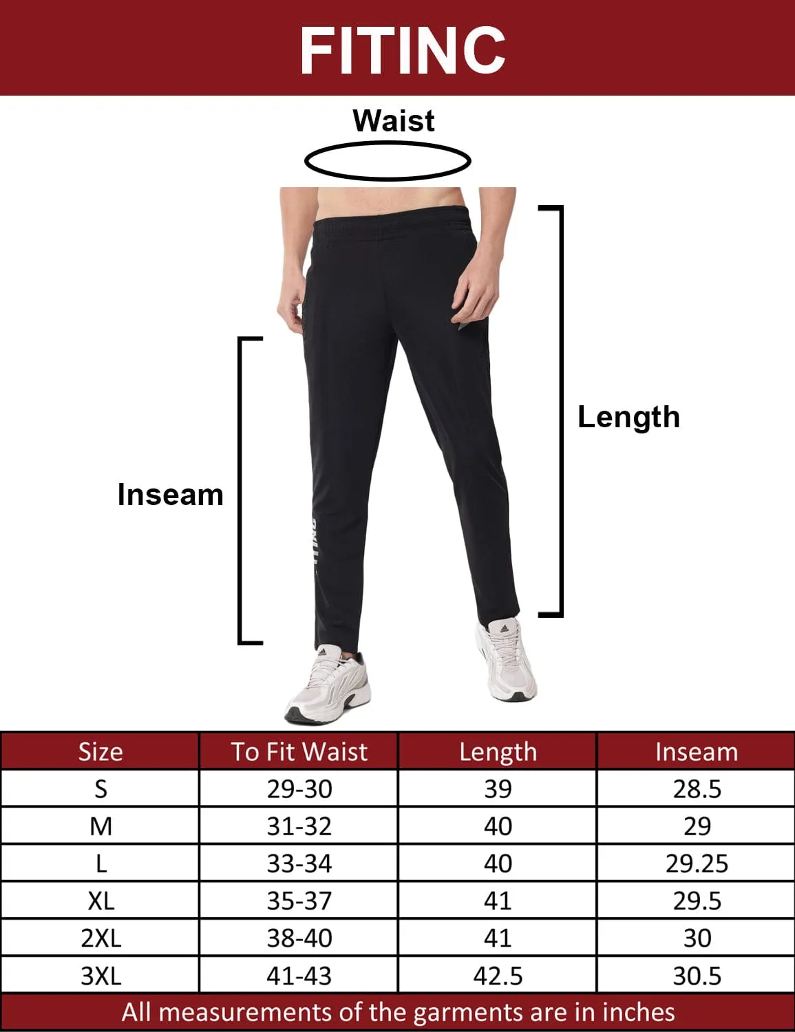 Fitinc Dobby Black Trackpant for Men