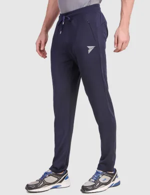 Fitinc Navy Blue Trackpant with Concealed Zipper Pockets