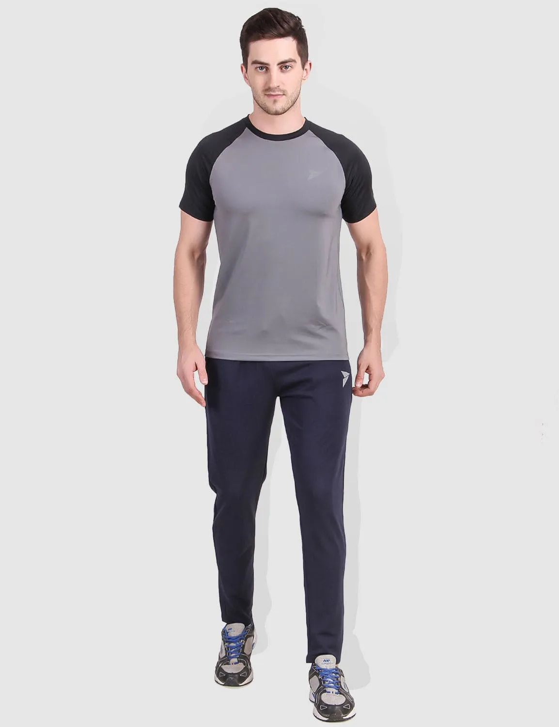 Fitinc Navy Blue Trackpant with Concealed Zipper Pockets