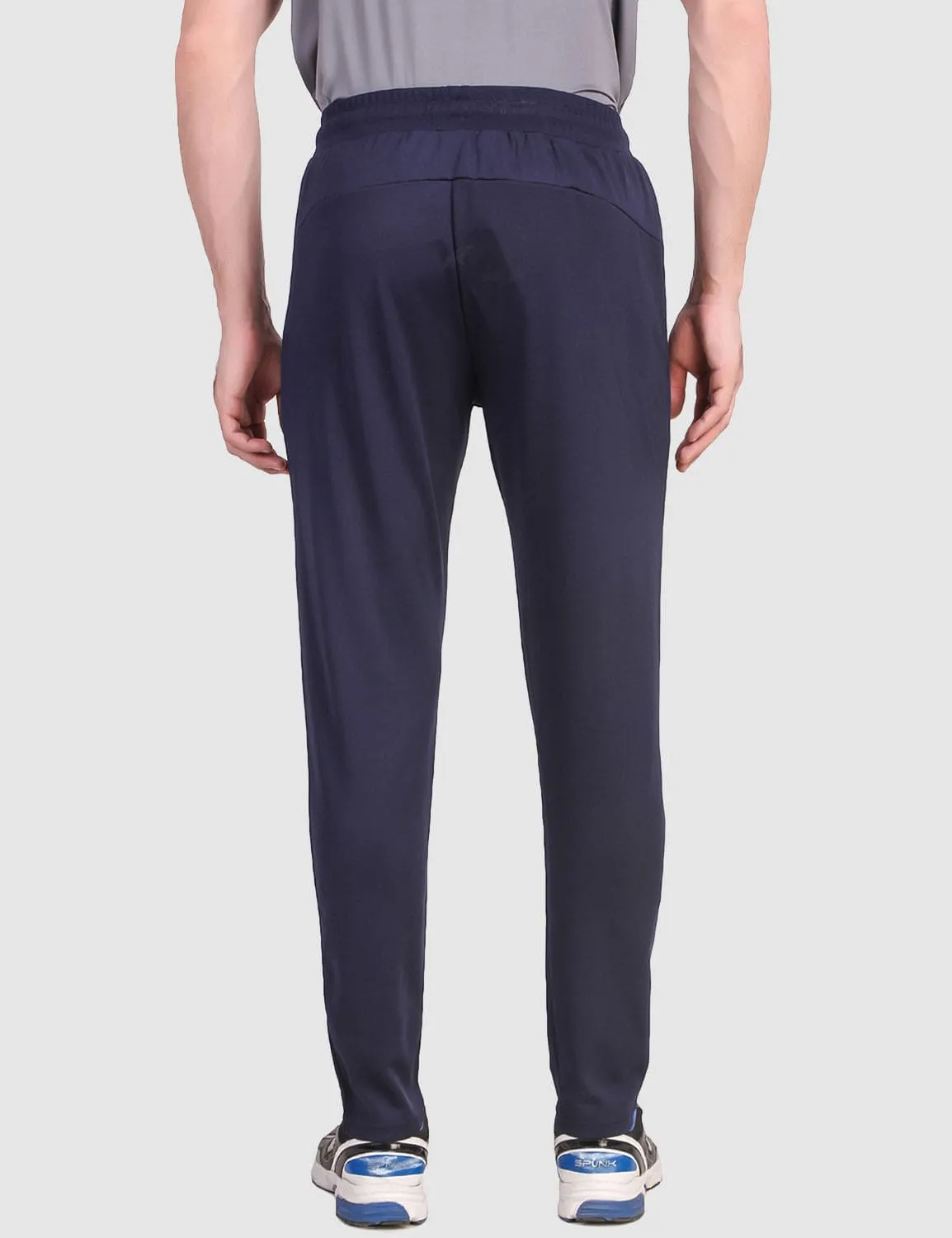 Fitinc Navy Blue Trackpant with Concealed Zipper Pockets