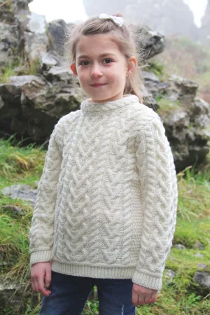 Girls Aran Heart Design Sweater