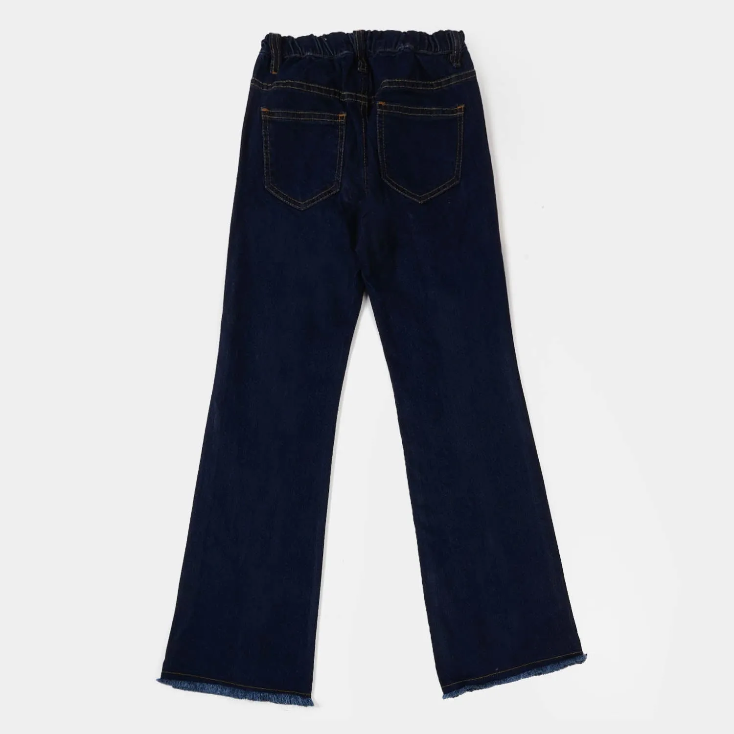 Girls Denim Pant Silver Studs - DARK BLUE