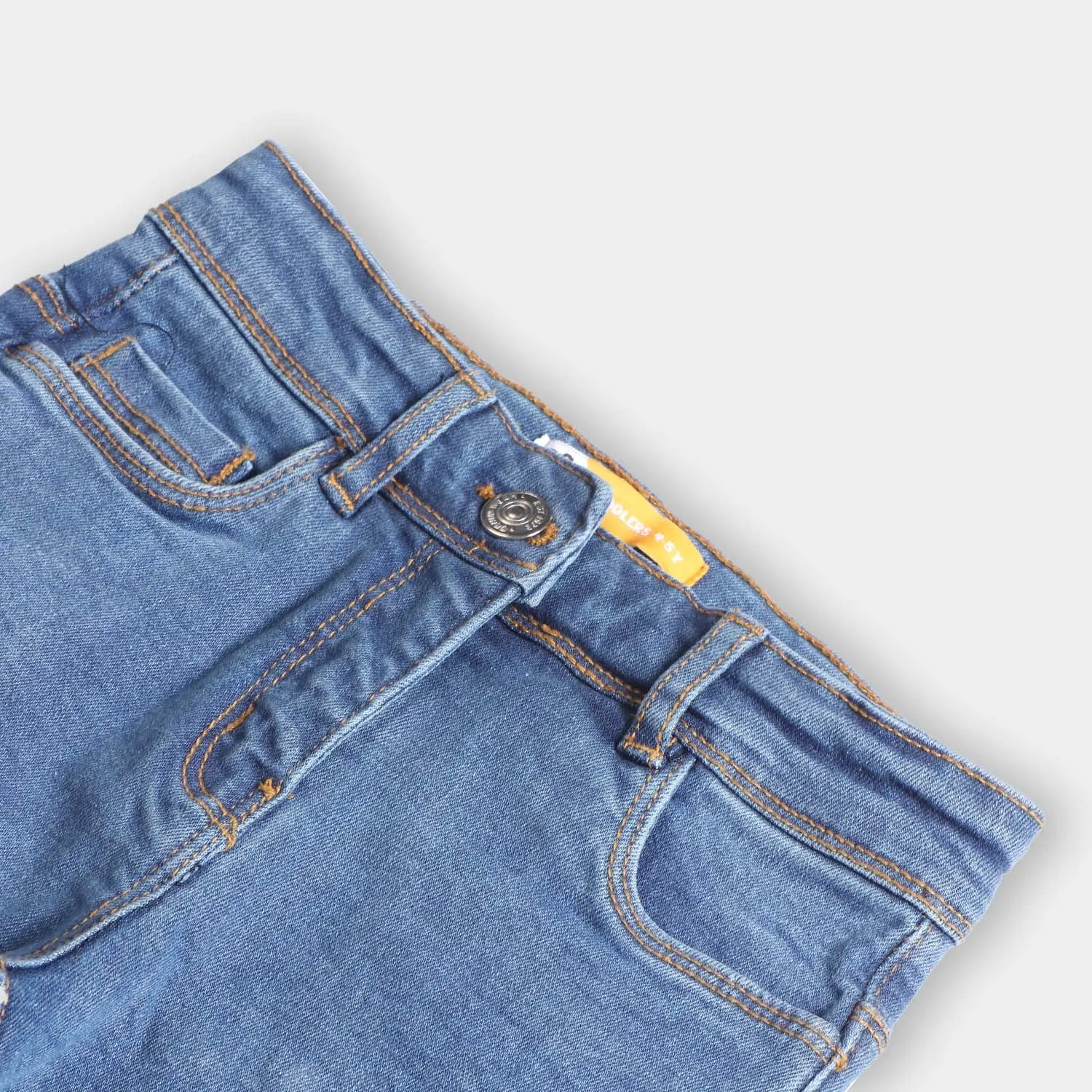 Girls Pant Denim Star-Mid Blue