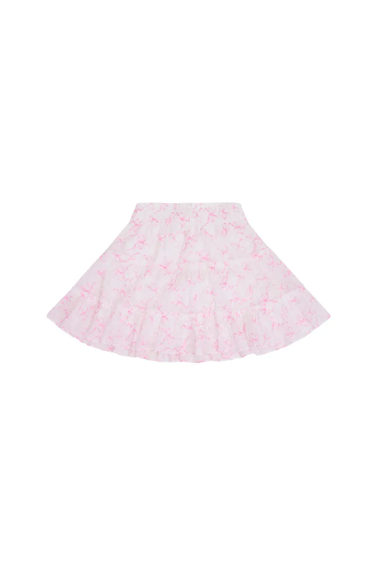 Girls Raf Bow Print Mini Skirt