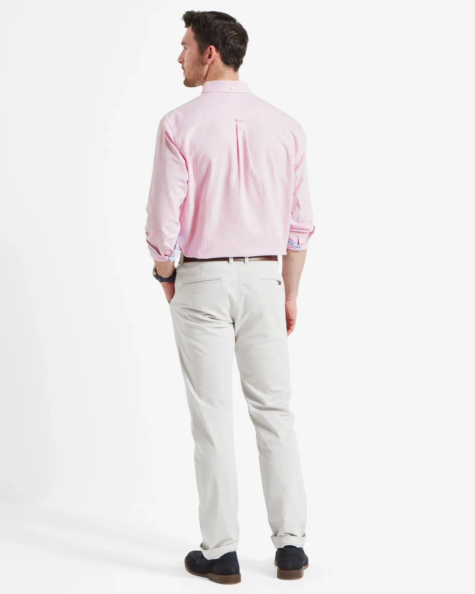 Holt Soft Oxford Tailored Shirt - Pink/Blue Stripe