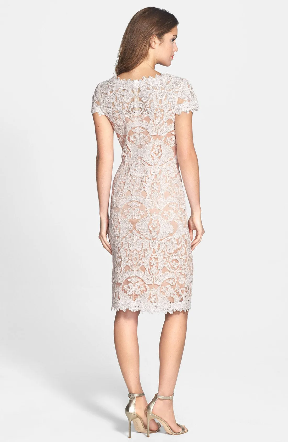 Illusion Yoke Lace Sheath Dress