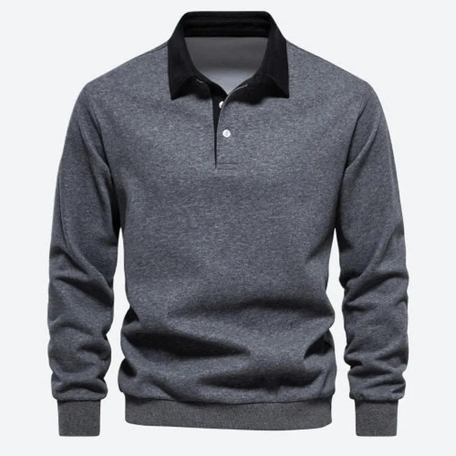 Layered Collar Cotton Casual Sweaters