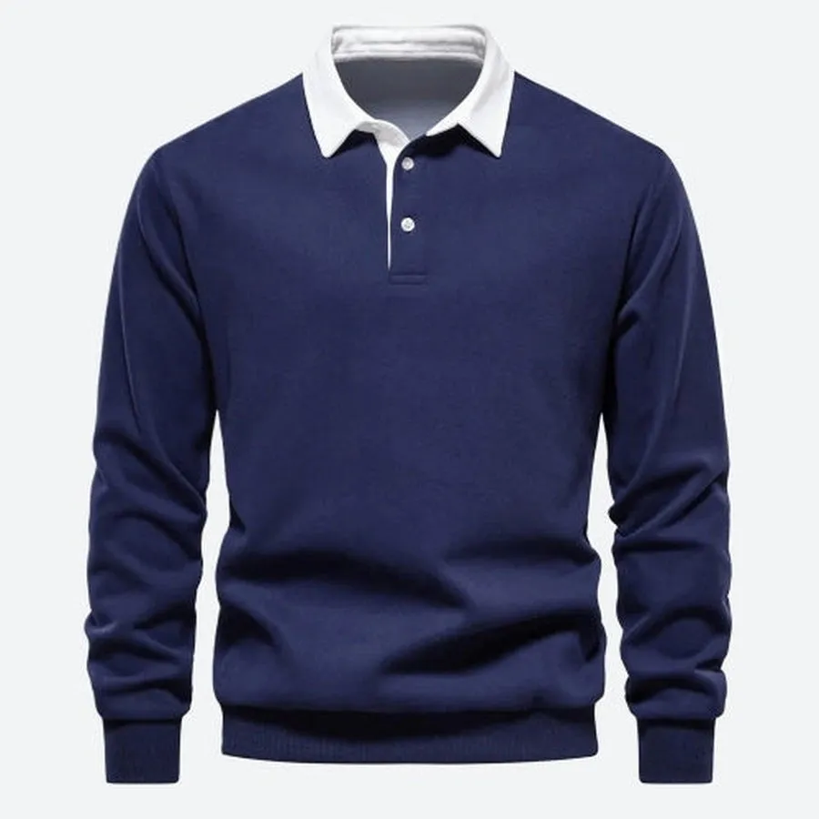 Layered Collar Cotton Casual Sweaters