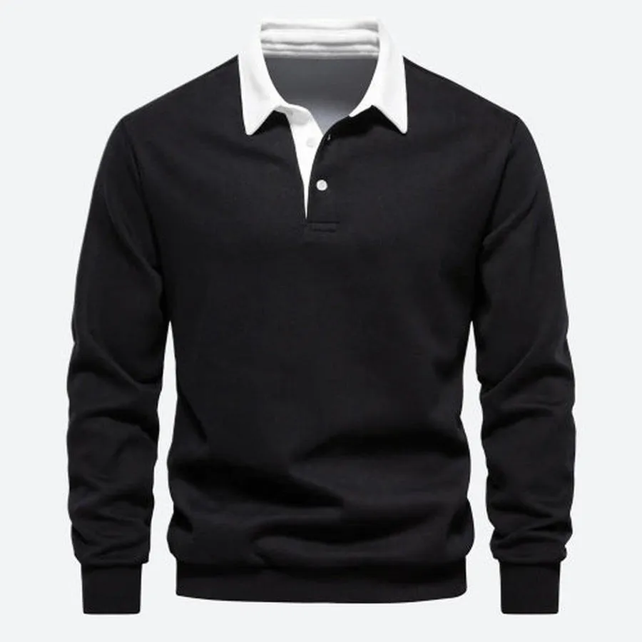 Layered Collar Cotton Casual Sweaters