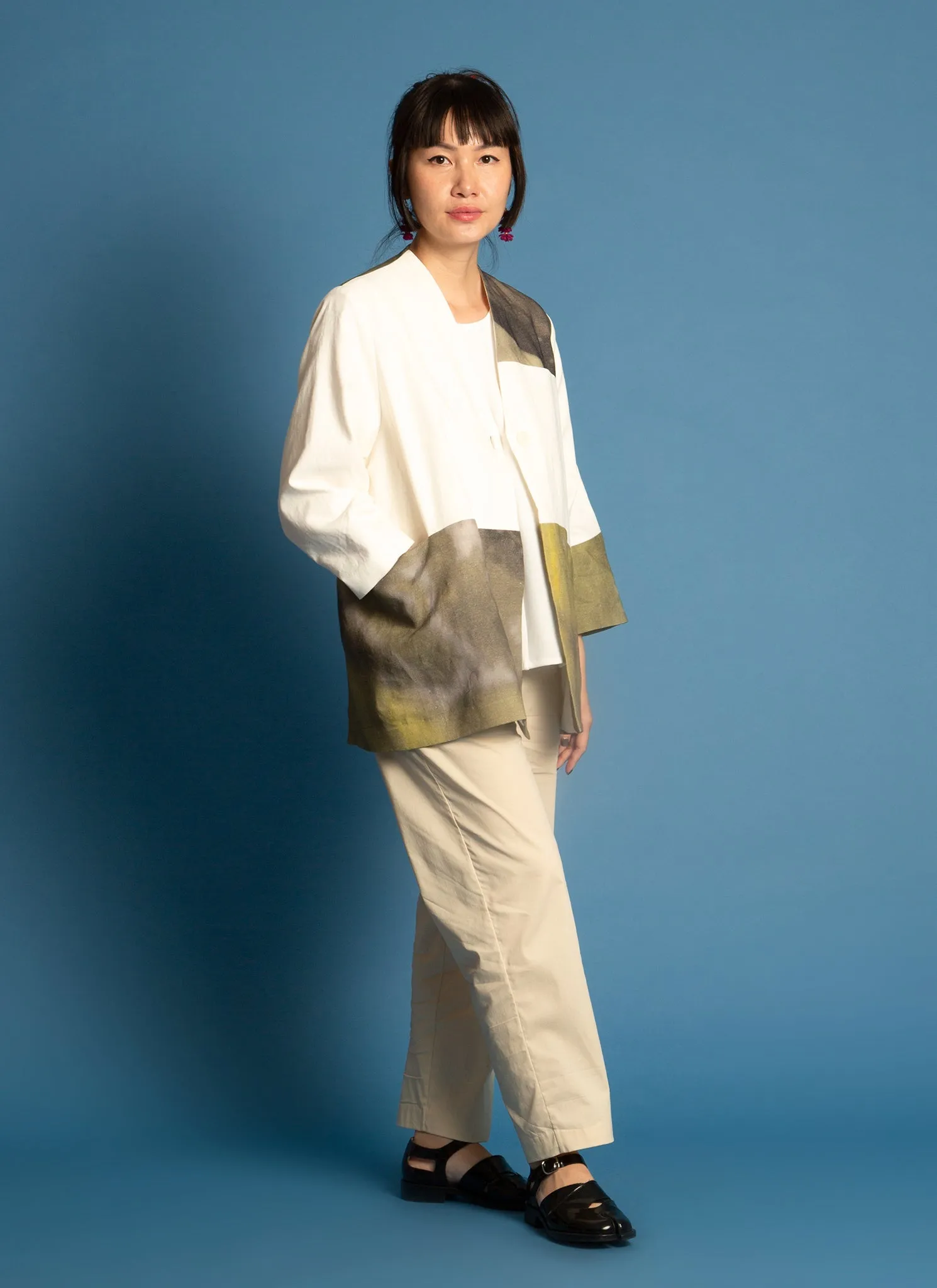 Le Pocket Tapered Pant w/ Elastic Waist in Cream