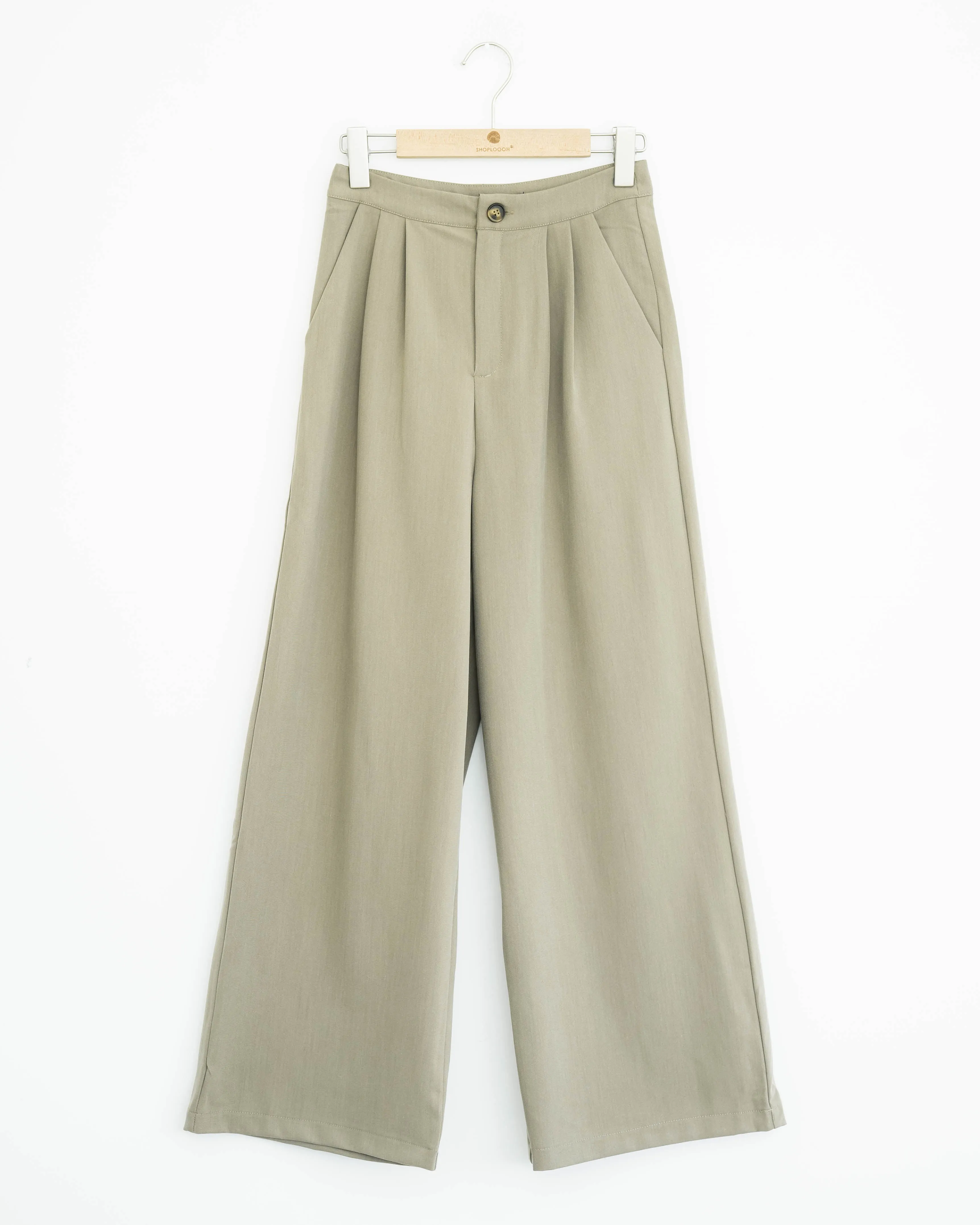 Lena Straight Cut Trousers (Khaki)