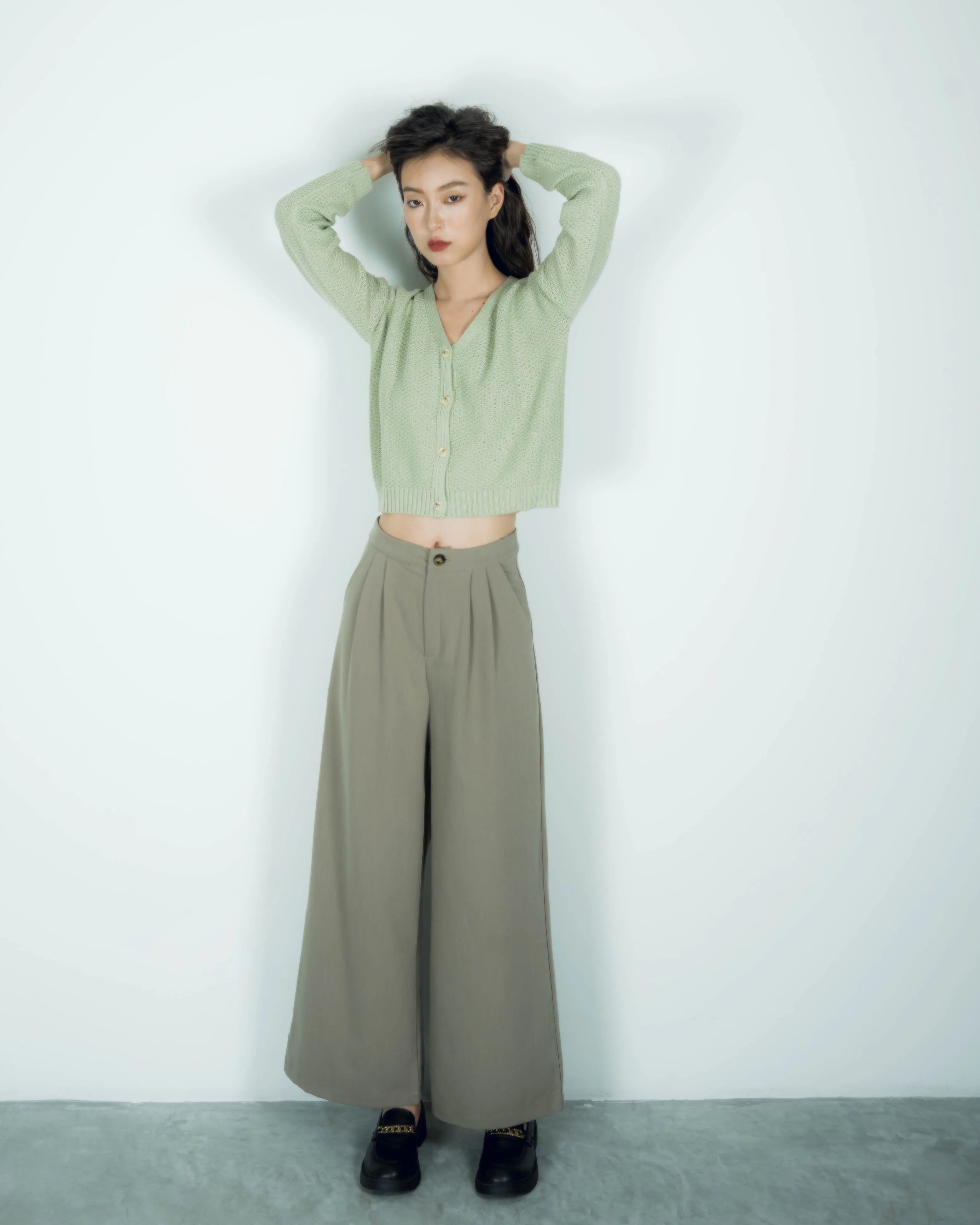 Lena Straight Cut Trousers (Khaki)