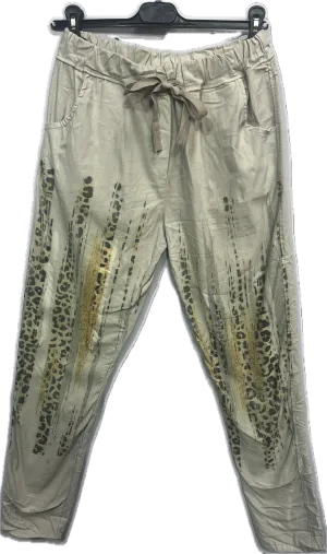 Leopard Print Gold Foil Pants