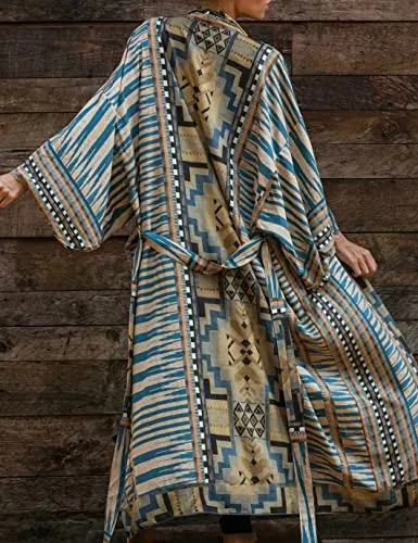 Long Sleeve Print Kimono Cardigans: Women's Beach Cover Up