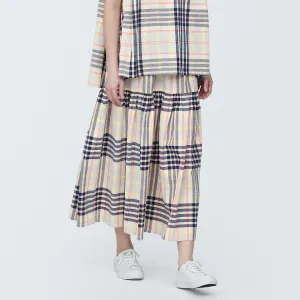 Madras Check Flare Skirt