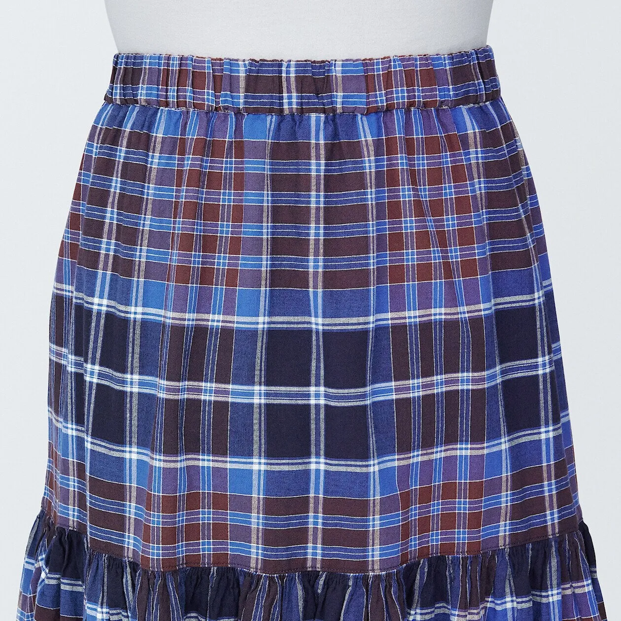 Madras Check Flare Skirt