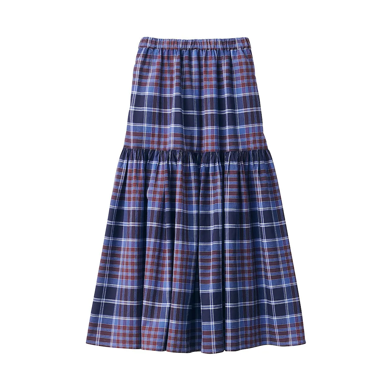 Madras Check Flare Skirt