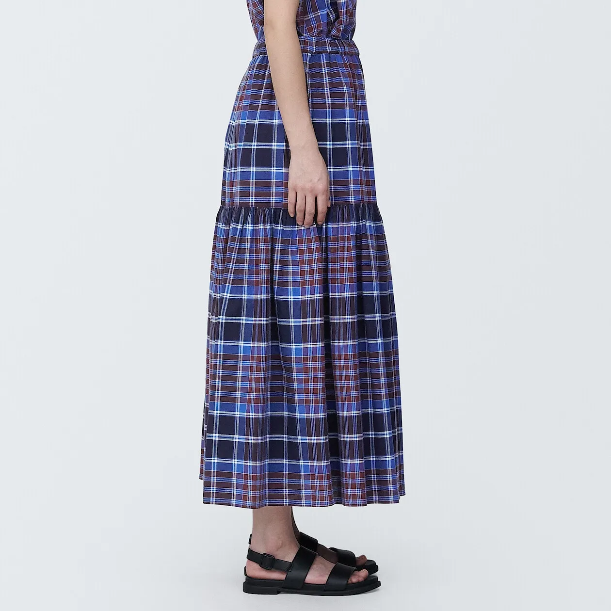 Madras Check Flare Skirt