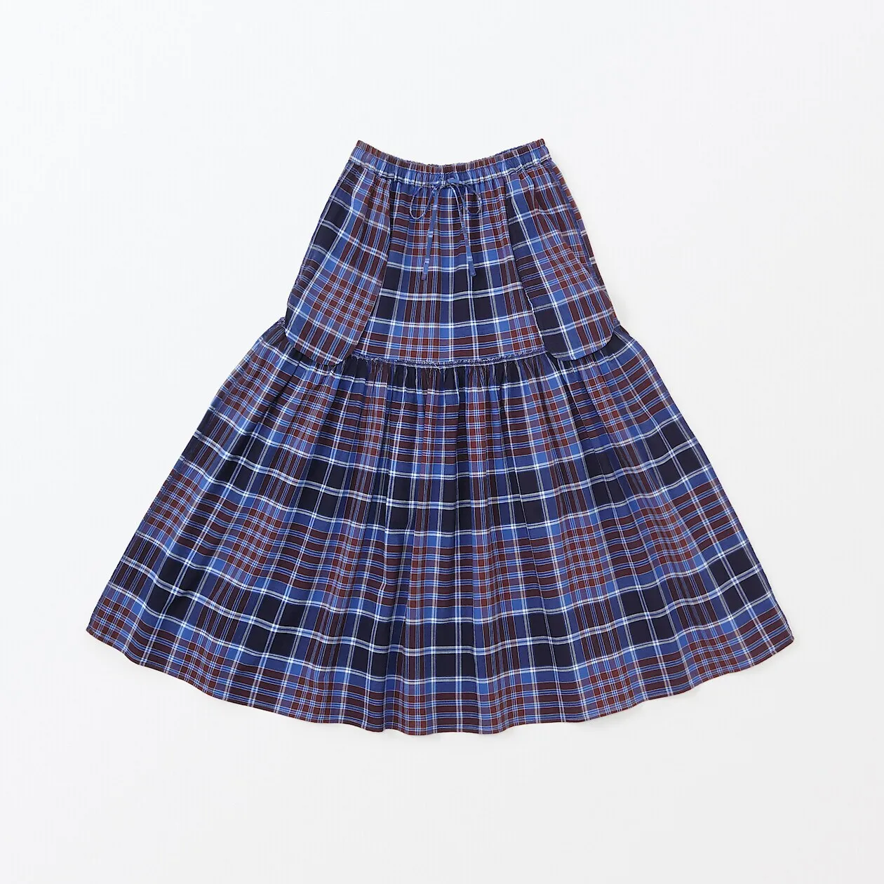 Madras Check Flare Skirt