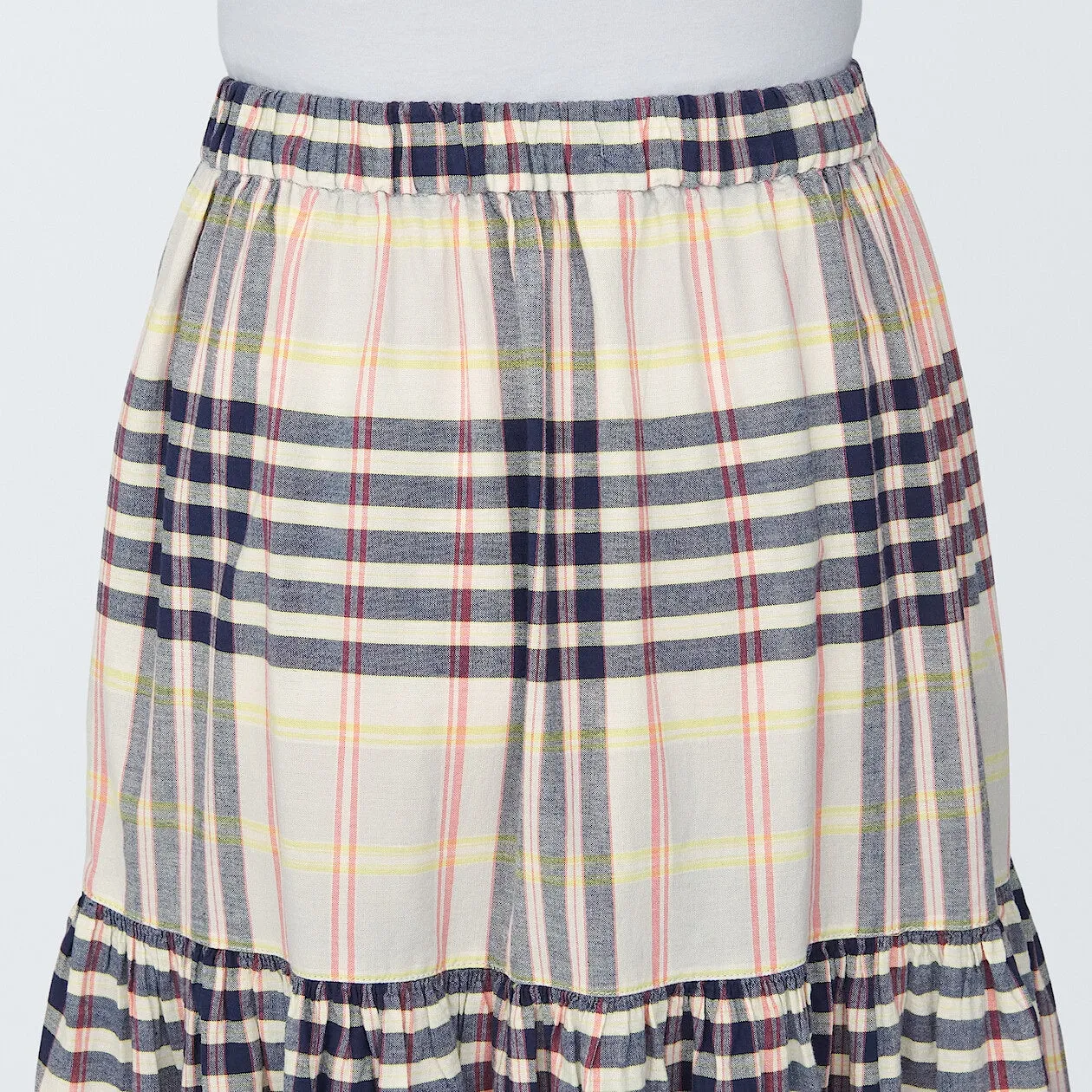 Madras Check Flare Skirt