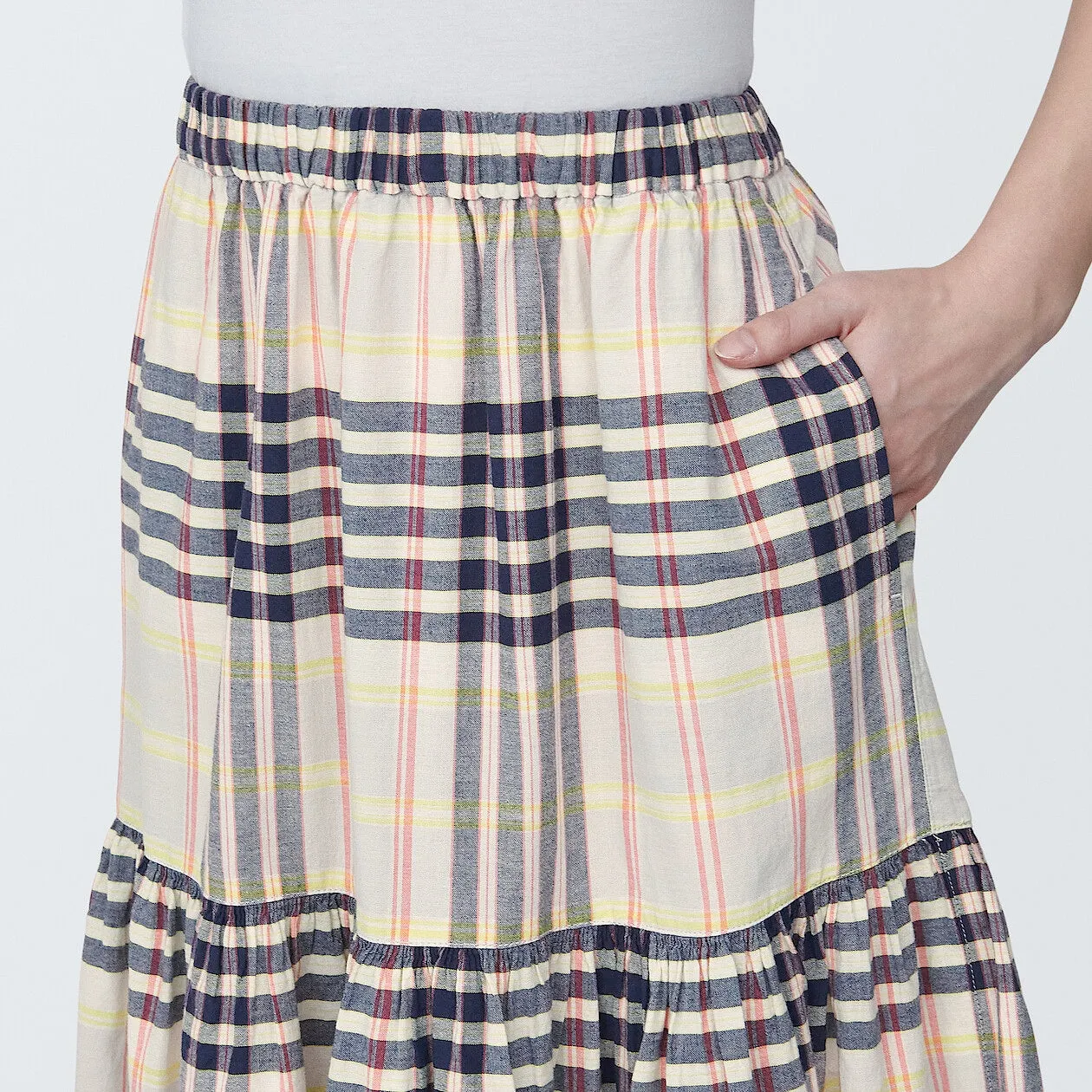 Madras Check Flare Skirt