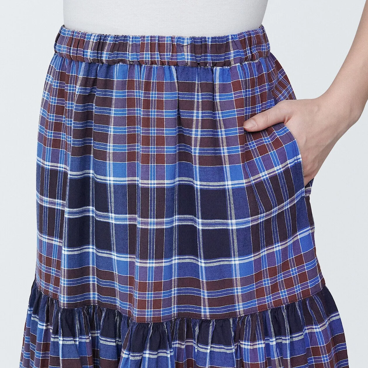 Madras Check Flare Skirt