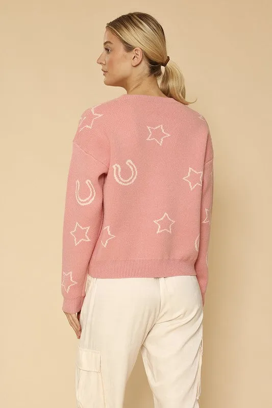 MISS SPARKLING Light Cowgirl Pullover Sweater