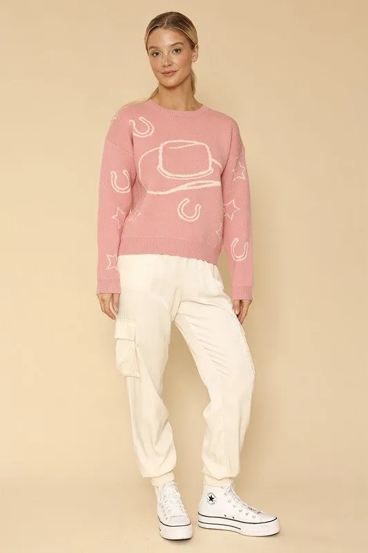 MISS SPARKLING Light Cowgirl Pullover Sweater